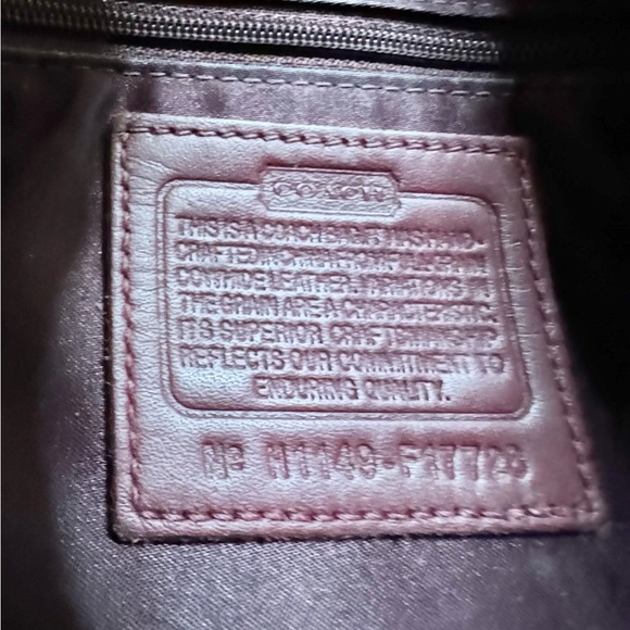 Coach Embossed Signature Burgundy Patent Leather Shoulder Bag - Picture 12 of 16